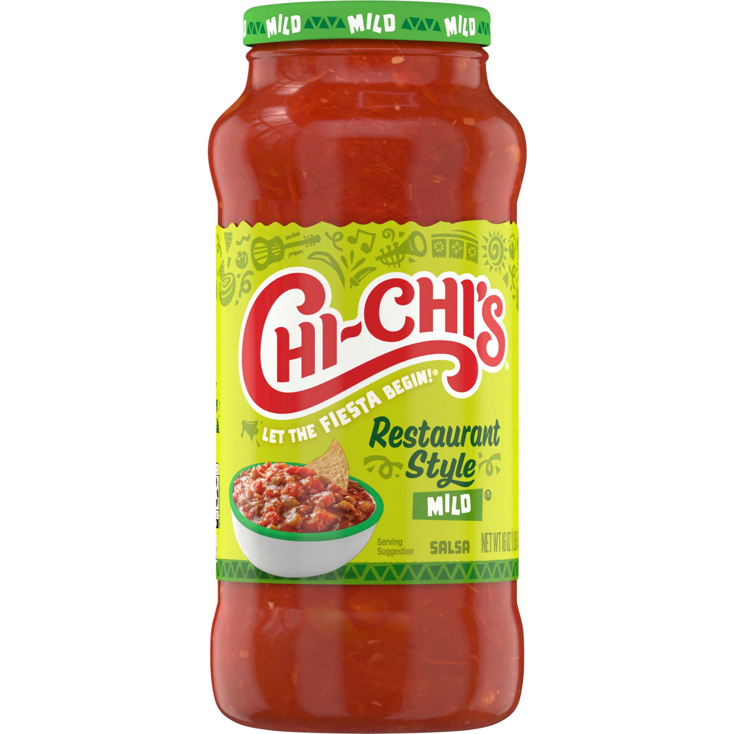 (3 pack) CHI-CHI'S Restaurant Style Salsa, Gluten Free, Chip Dip, Mild, 16 oz Glass Jar​