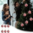 thumbnail image 2 of Luoshdecor 6Pcs Christmas Ball Ornaments,Red White Polka Dots Stripes Tree Ball Ornaments,Shatterproof Xmas Hanging Ball for Holiday Home Wreath Party Decor 2.75 in, 2 of 7