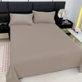 thumbnail image 5 of Btomtd Solid Color Bed Sheets for Double Bed Easy Care Home Queen Sheets Set Soft Fitted Sheets Suitable for Dormitory and Bedroom Use, 98.42'x90.55', Khaki, 5 of 8