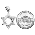 thumbnail image 3 of Rhodium Plated 925 Sterling Silver 18MM Jewish Star of David Pendant, 3 of 5