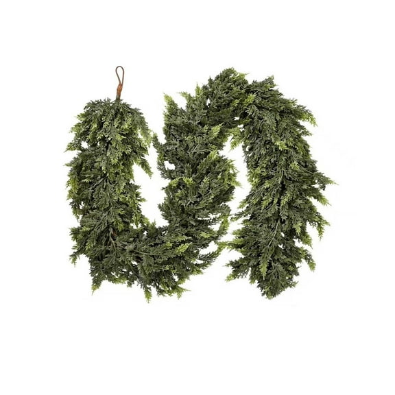 Artificial Cedar Garland for Christmas Decoration - Realistic Winter Greenery Garland for Mantel, Fireplace, Table, Door, Holiday Indoor Outdoor Decor