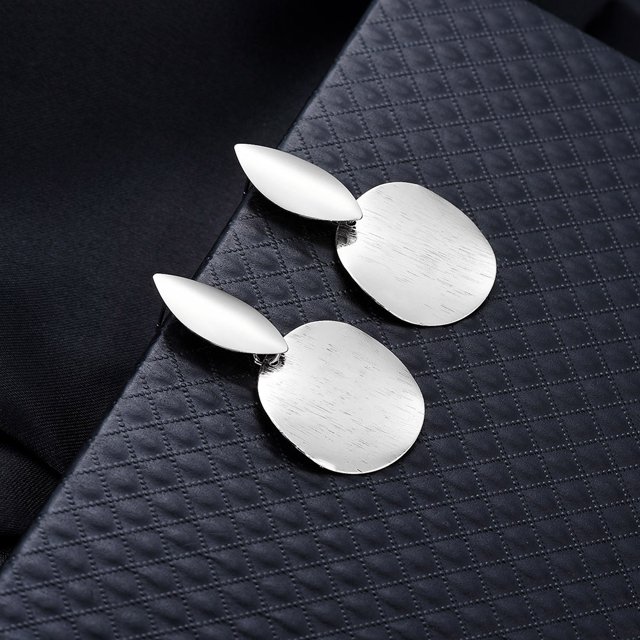 Accesorio de moda Pendientes colgantes de aleación geométrica simple de estilo euroamericano (plata)