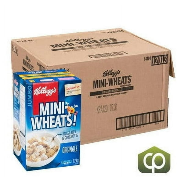 Kellogg's Mini-Wheats Wheat Mini Original Cereal 1200g (6/Case) - 2.64 lbs