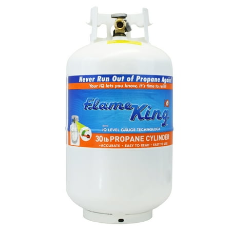 Flame King Empty Steel Propane Tank LP Cylinder with OPD Valve & Built-in Gauge, 30 lbs