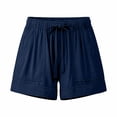 thumbnail image 4 of CPNG Kids Girls Boys Cotton Shorts Comfort Soft Sport Jogger Shorts Casual Elastic High Waist Drawstring Shorts(Navy,6-7 Years), 4 of 4