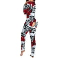 thumbnail image 3 of Diconna Combinaison à Boutons à Manches Longues pour Femme, Imprimée, Décontractée, Ajustée, une-Pièce Pyjama, 3 of 9