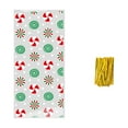 thumbnail image 2 of 50 Pcs Christmas Treats Bags Painted Decorations, Bulk Cute Durable Plastic Packaging Bags for Xmas Party Supplies or Holiday Gifts 10.63x4.92 Inch Green, 2 of 6