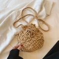 thumbnail image 5 of Bolso cruzado tejido a mano para mujer, mini bolso de playa tejido a mano para verano, bolso de hombro informal tejido, 5 of 5