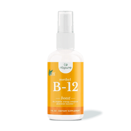 nbpure Methyl B12 Spray, Organic and Vegan, 500 mcg Methylcobalamin, 1 oz