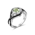 thumbnail image 2 of JewelersClub Green Amethyst Ring Birthstone Jewelry – 1.30 Carat Green Amethyst 0.925 Sterling Silver Ring Jewelry with White Diamond Accent– Gemstone Rings with Hypoallergenic 0.925 Sterling Silver, 2 of 4