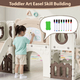 thumbnail image 3 of Arlopu 10 in 1 Toddler Slide PlaySet with Drawing Board, Tunnel, Storage & Telescope, Indoor Outdoor Backyard Playground Toys, 3 of 11
