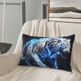 thumbnail image 5 of Hirioo Futuristic Blue Light White Tiger for Plush Pillow Cover for Bedroom and Living Room ,Elegant, Comfortable Home Decor-20"x30", 5 of 6