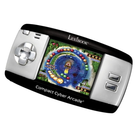 Lexibook Compact Cyber Arcade Portable Gaming Console, 250 Games, LCD, Black, JL2375BK