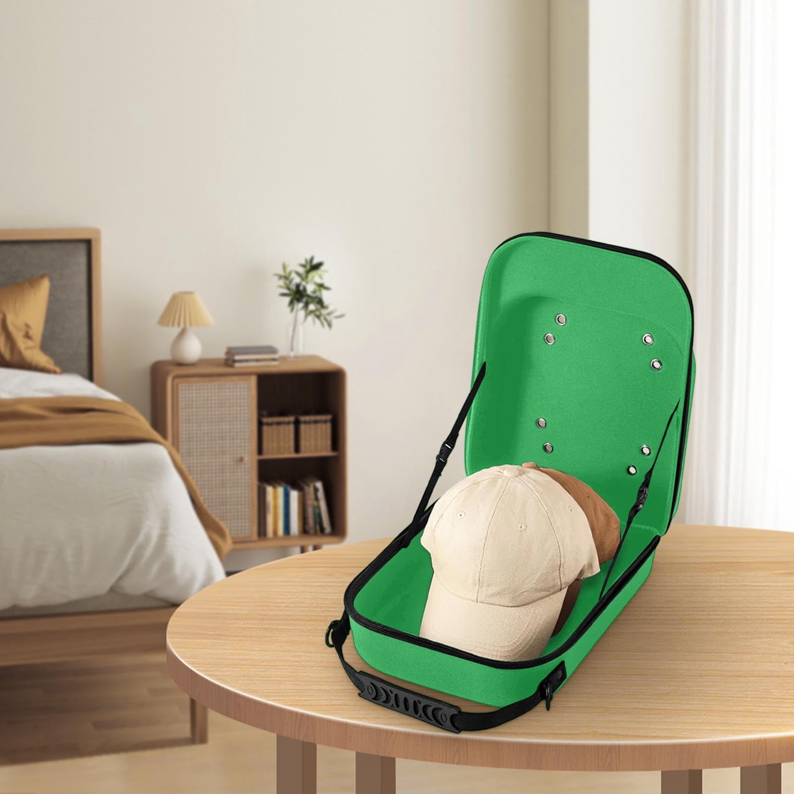 Nsxcdh Portable Baseball Cap Storage Bag Travel Organizer Hard Shell Pressure-Resistant Hat Case for Shape Retention and Luggage Convenience