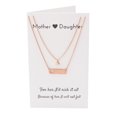 thumbnail image 2 of Heart Bar Pendants Mother Daughter Necklace Set, Best Mom's Gift, Mama Jewelry with Greeting Card, Rose Gold Tone, 2 of 5