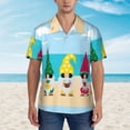 thumbnail image 2 of Balery Gnomes On The Beach Camisas hawaianas de manga corta para hombre, camisas playeras de corte holgado, camisas de vacaciones con botones,X-Large, 2 of 7