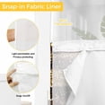 thumbnail image 6 of Black Golden Striped No Hook Shower Curtain Waterproof, Bathroom Curtains with Snap in Liners and See Through Top Window, Luxury Farmhouse Stripes Hotel Style Bathtub Curtains Shower 48"Wx72"L, 6 of 8