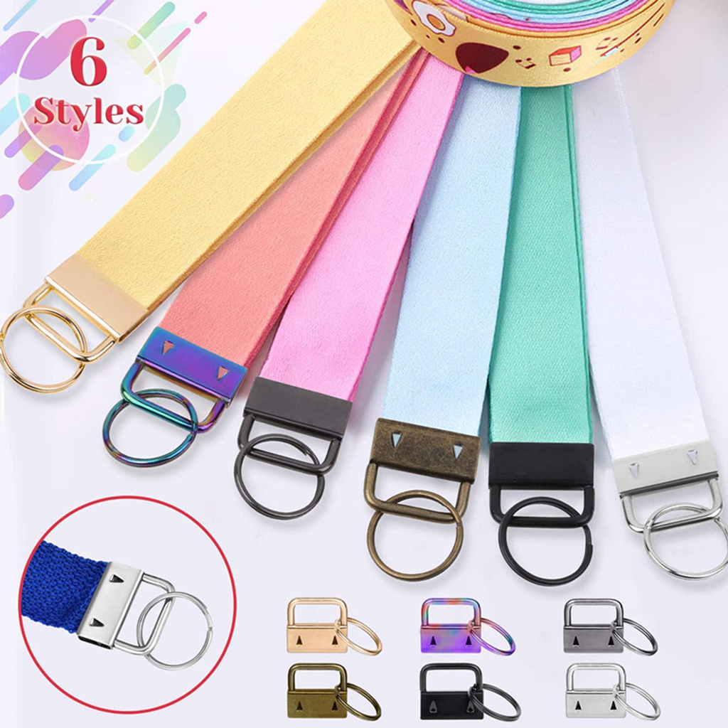 Geemin 42Pcs for Key Fob Hardware with Split Rings Lanyard Wristlet Tail Clip Clasp Kit