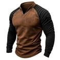 thumbnail image 3 of RongHuan Henley Shirts for Men Long Sleeve V-Neck Tshirts Vintage Slim Fit Sports T-Shirt Casual Color Block Tees, 3 of 7