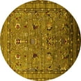 thumbnail image 1 of Ahgly Company Indoor Round Oriental Yellow Industrial Area Rugs, 5' Round, 1 of 4