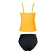thumbnail image 5 of Women's Sleeveless Swim Tank Top Only - Adjustable Straps Soft Bathing Suit Top, Solid Two Piece Swimsuit Top(Yellow,L), 5 of 7