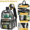 thumbnail image 4 of Smiaoer Large 18" Clear Backpack for School Stadium Travel Transparent Book Bag for Teen Students,Black, 4 of 6