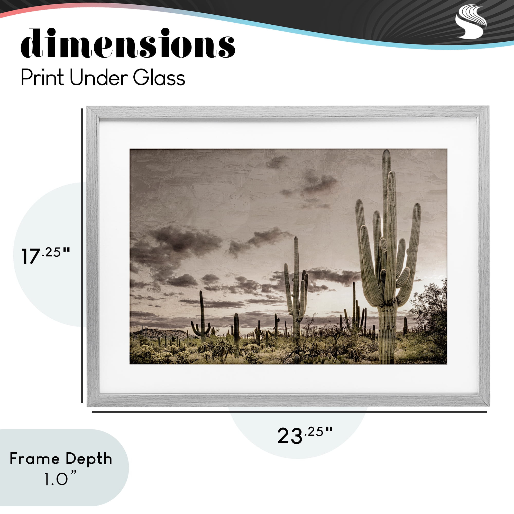 Stupell Industries Desert Sky Wilderness Gray Framed Print Under Glass, design by Kim Allen