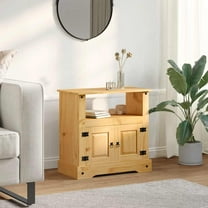 vidaXL TV Stand Corona Range Mexican Pine Ample Storage, Brown, 31.5 x 16.9 x 30.7 Inches