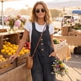 thumbnail image 4 of Dwralegc Denim Jumpsuit for Women Summer Loose Sleeveless Adjustable Strap Bib Overalls Jeans Fashion Distressed Ripped Wide Leg Baggy Vintage Rompers with Pockets Black S, 4 of 7