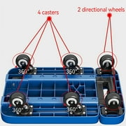 Homasy 6 Wheels Foldable Portable Trolley, Foldable Carrying Trolley, 270Kg Load Capacity Adjustable Handle Trolley with Elastic Cord for Cargo Handling, Shopping, Office Use