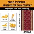 thumbnail image 2 of Ottomanson Extra Long Runner Rug 2'7" x 25' – Non-Slip Low Pile Hallway Carpet, Trellis Burgundy Red, 2 of 9