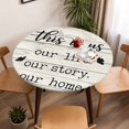 thumbnail image 5 of Farmhouse Style Elastic Fitted Round Table Cover Funny Quote Wood Grain Waterproof Outdoor Tablecloth for Holiday Party, Picnic, Patio & Dining Fits Tables Up to 36"-44", 5 of 8