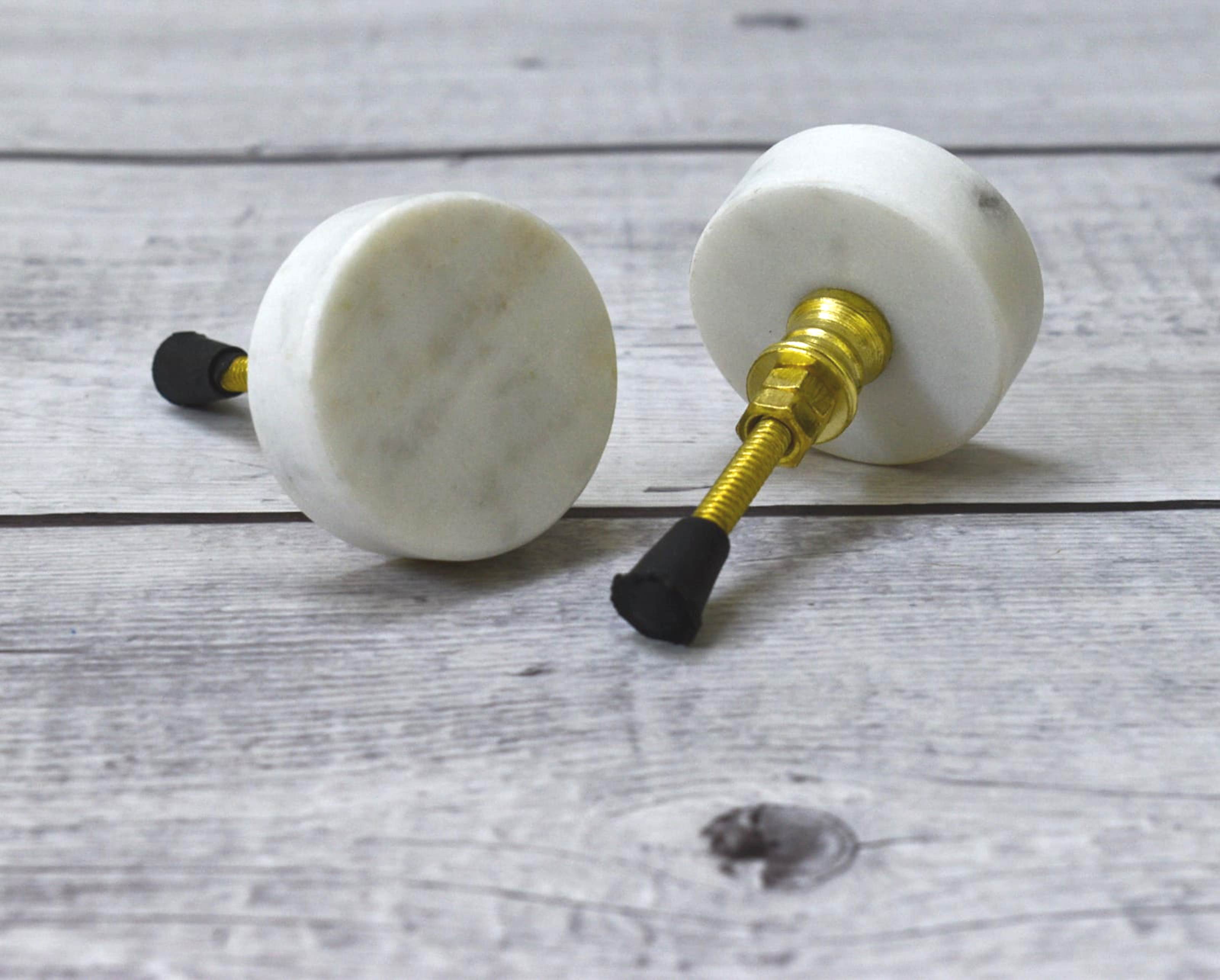 India House- Marble Knobs for Dresser Drawers Chest Cupboard Bathroom Drawer Door Cabinet Kitchen Handmade Handles Pull Knob Pack of 6