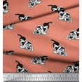 thumbnail image 2 of Soimoi Moss Georgette Fabric Basset Hound Dog Print Fabric by Yard 42 Inch Wide, 2 of 3