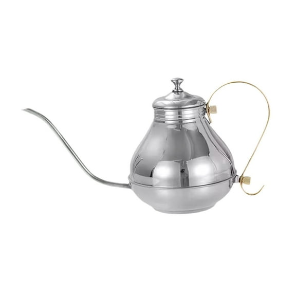 Mornei Pour over Coffee Kettle Tea Maker 1.5L Oil Long Narrow Spout Serving Pot, Coffee Argent