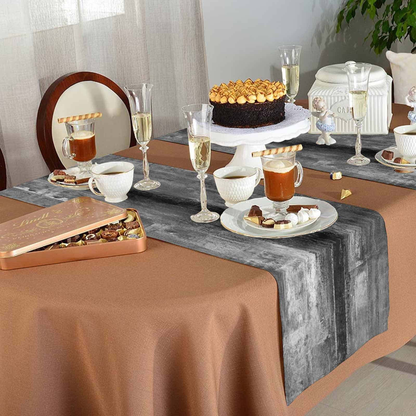 Table Runner 70 Inches Long for Kitchen Dining, Gray Dresser Scarf Farmhouse, Dining Table Decorations for Wedding/Parties, Retro Oil Painting Modern Abstract Art Aesthetics 13 x 70 In
