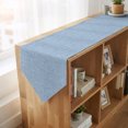 thumbnail image 4 of Misty Blue Table Runner Linen Burlap Table Runner 72 Inches Long Rustic Farmhouse Solid Color Dresser Scarves for Kitchen Island Coffee Dining Room Party Wedding Banquet Holiday Decoration 18"x72", 4 of 8