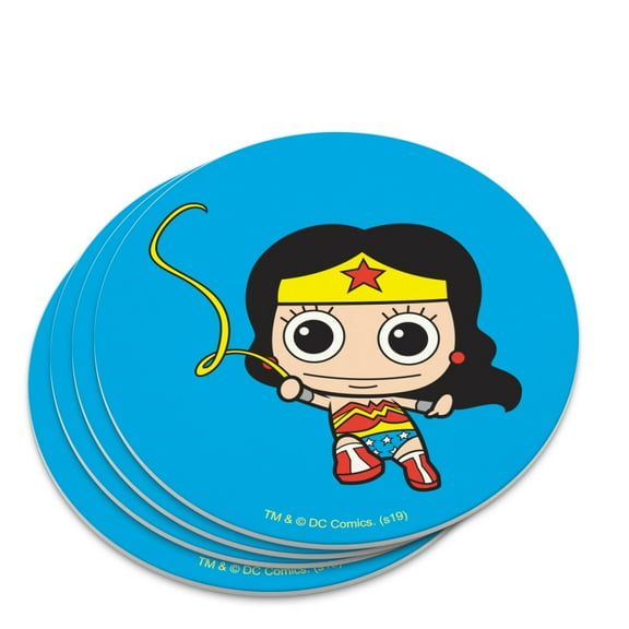 Wonder Woman Cute Chibi Golden Lasso Novelty Coaster Set
