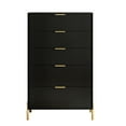 thumbnail image 3 of FESTIVO Modern 30" 5-Drawer Dresser Chest with Metal Handles - Black, 3 of 8
