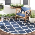 thumbnail image 2 of SAFAVIEH Courtyard Ariel Geometric Circle Indoor/Outdoor Area Rug, 8' x 11', Navy/Beige, 2 of 10