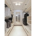 thumbnail image 4 of Kira Home Chloe 15" Retro Modern 3-Light Semi-Flush Mount Ceiling Light + White Drum Shade, LED Compatible, Round Tempered Glass Diffuser, Chrome Trim Finish, 4 of 5