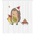 thumbnail image 2 of Ambesonne Hedgehog Shower Curtain, Cartoon Bird and Tree, 69"Wx84"L, Multicolor, 2 of 2