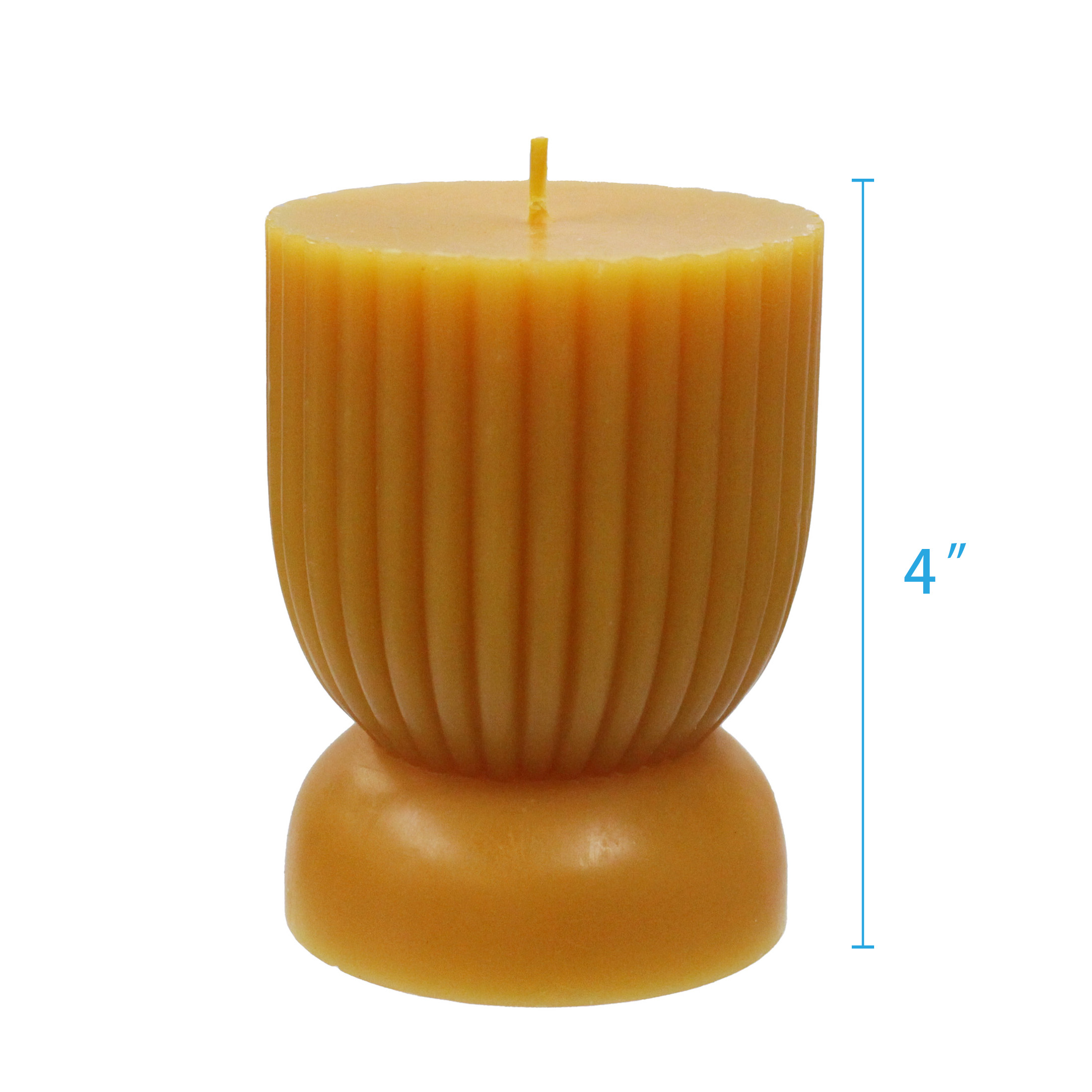 Better Homes & Gardens Unscented Ribbed Pillar Candle, Orange, 3 in x 4 in