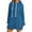 Navy Blue, variant on Women's Long Sleeve Solid Color Pocket Hooded Medium Long Casual Loose Hoodie, Polyester, S-XXXL, Fall/Winter Wear