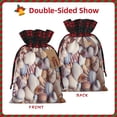 thumbnail image 2 of Rocae Sea Shells Print Christmas Drawstring Linen Gift Bag with Drawstrings Treat Bag Goody Present Bags for Christmas Party Favor, 2 of 8