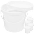 thumbnail image 3 of IBASETOY 5Pcs Multipurpose Plastic Bucket with Lid and Handle White Portable Water Bucket for Home, 3 of 8