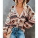 thumbnail image 4 of Drop Shoulder Knitted Tops Fashionable Women Cardigan Jacket Print Pattern V Neck Comfortable  for Office for Home for Lady ANGGREK Otros, 4 of 6