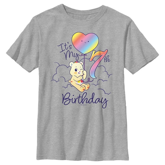 Boy's Care Bears Sweet Celebrations Bear It's My 7th Birthday  Graphic T-Shirt