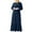 Dark Blue, variant on Aoochasliy Fall Dresses for Women Fall Fashion Round Neck Loose Long Sleeve Solid Ankle-length Dress Long Dress
