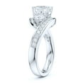 thumbnail image 4 of Sterling Silver Fancy Split Three Stone Style Simulated Round Brilliant Cut Diamond Promise Engagement Ring (6.5), 4 of 6